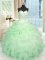 Apple Green Sweetheart Lace Up Beading and Ruffles Ball Gown Prom Dress Sleeveless
