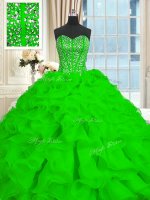 Fashion Sweetheart Sleeveless Brush Train Lace Up 15th Birthday Dress Organza(SKU PSSW0343-5BIZ)