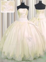 Fashionable Floor Length Ball Gowns Sleeveless Champagne Quinceanera Gowns Lace Up(SKU PSSW0445-2BIZ)