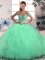 Stunning Floor Length Ball Gowns Sleeveless Apple Green Sweet 16 Quinceanera Dress Lace Up