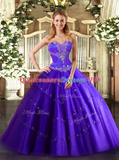 Vintage Sleeveless Lace Up Floor Length Beading Vestidos de Quinceanera - Click Image to Close