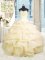Ball Gowns Sweet 16 Dress Champagne Sweetheart Organza Sleeveless Floor Length Lace Up