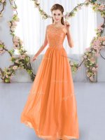 Excellent Chiffon Scoop Sleeveless Zipper Lace Dama Dress in Orange(SKU BMT0465-1BIZ)