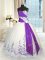 Custom Design White And Purple Lace Up Quinceanera Gown Embroidery and Sashes ribbons Sleeveless Floor Length