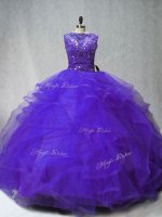 Ideal Purple Sleeveless Beading and Ruffles Lace Up Sweet 16 Dresses(SKU PSSW0991-2BIZ)