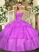 Floor Length Lilac Quinceanera Gown Sweetheart Sleeveless Lace Up(SKU SJQDDT1504002-3BIZ)