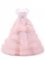 Floor Length Backless Party Dress Baby Pink for Wedding Party with Beading and Ruffles