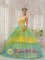Larvik Norway Beading and Ruch Brand New Yellow and Blue Quinceanera Dress For Winter Strapless Tulle Popular Ball Gown