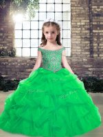 Fashion Sleeveless Pick Ups Lace Up Pageant Gowns For Girls