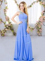 Lavender Sleeveless Chiffon Zipper Quinceanera Court of Honor Dress for Wedding Party(SKU BMT0417-1BIZ)