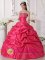 ColumbiaBC Discount Hot Pink Sweetheart Beading and Pick-ups Quinceanera Dresses With Taffeta custom made