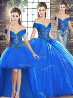 Sexy Royal Blue Organza Lace Up Sweet 16 Dress Sleeveless Brush Train Beading(SKU SJQDDT2084007ABIZ)