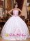 Juuka Finland New White Strapless Taffeta Quinceanera Dress With Beading and Embroidery