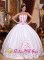 Juuka Finland New White Strapless Taffeta Quinceanera Dress With Beading and Embroidery