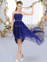 Sleeveless Lace Up High Low Beading Court Dresses for Sweet 16