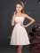 Champagne Quinceanera Court Dresses Chiffon Sleeveless Sequins and Ruching