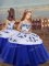 Perfect Floor Length Royal Blue Pageant Dress for Teens Straps Sleeveless Lace Up