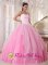 Tocksfors Sweden Taffeta and tulle Beaded Bodice With Pink Sweetheart Neckline In California Quinceanera Dress