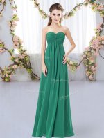 Romantic Sweetheart Sleeveless Zipper Court Dresses for Sweet 16 Dark Green Chiffon(SKU BMT0410-7BIZ)