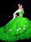 Green Sweetheart Neckline Embroidery and Ruffles 15 Quinceanera Dress Sleeveless Lace Up