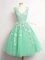 Fantastic Sleeveless Lace Up Knee Length Lace Quinceanera Court of Honor Dress