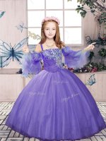 Nice Sleeveless Lace Up Floor Length Beading Little Girls Pageant Dress(SKU PAG1201-3BIZ)