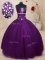 Floor Length Ball Gowns Sleeveless Dark Purple Sweet 16 Quinceanera Dress Lace Up