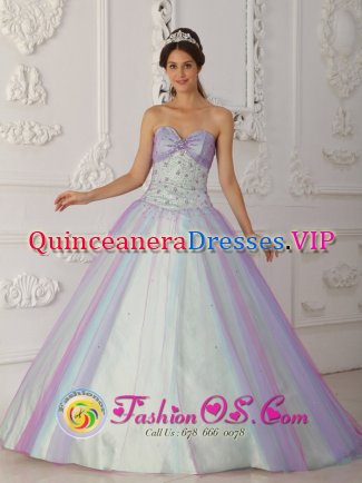 Friendswood TX Multi-Color Quinceranera Dress Beading and Sequins Decorate For New Style Sweetheart Taffeta and Tulle A-Line / Princess