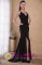 Sor-Trondelag Norway Halter-top Black Column/Sheath Brush Chiffon Quinceanera Dama Dress With Ruch
