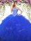 Artistic Beading Vestidos de Quinceanera Royal Blue Lace Up Sleeveless Floor Length