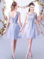 Popular Tulle Sleeveless Mini Length Court Dresses for Sweet 16 and Lace(SKU BMT0437FBIZ)