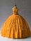 Beading Ball Gown Prom Dress Orange Lace Up