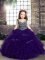 Purple Tulle Lace Up Custom Made Pageant Dress Sleeveless Floor Length Beading and Ruffles