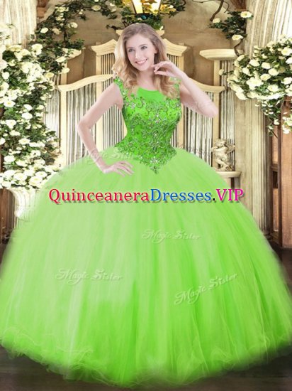 Glamorous Sleeveless Zipper Floor Length Beading 15 Quinceanera Dress - Click Image to Close