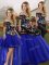 Excellent Floor Length Royal Blue Quinceanera Dress Tulle Sleeveless Embroidery