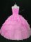 Attractive Sweetheart Sleeveless Quinceanera Gown Floor Length Hand Made Flower Lilac Organza