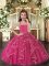 Tulle Sleeveless Floor Length Pageant Gowns For Girls and Ruffles