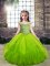 Super Floor Length Ball Gowns Sleeveless Green Pageant Dress Womens Lace Up