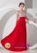 Haiku Hawaii/HI RedQuinceanera Dama Dress Empire Straps Floor-length Taffeta Beading and Ruch