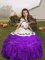 Affordable Purple Straps Lace Up Embroidery and Ruffles Little Girls Pageant Dress Wholesale Sleeveless