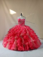 Top Selling Sleeveless Organza Floor Length Lace Up 15 Quinceanera Dress in Multi-color with Beading and Ruffles(SKU PSSW0960-5BIZ)