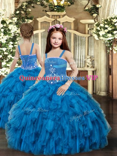 Sleeveless Beading Lace Up Little Girls Pageant Dress - Click Image to Close