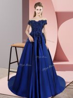 Sleeveless Court Train Lace Zipper Quince Ball Gowns