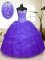 Sequins Pick Ups Sweetheart Sleeveless Lace Up Sweet 16 Dresses Purple Tulle