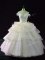 Off The Shoulder Sleeveless Organza Sweet 16 Quinceanera Dress Beading and Ruffled Layers Brush Train Lace Up
