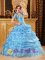 Chama New mexico /NM USA Lovely Aqua Blue Quinceanera Dress For Sweetheart Gowns With Jacket Appliques Decorate Bodice Layered Pick-ups Skirt