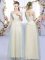 Excellent Half Sleeves Lace Up Floor Length Lace and Bowknot Dama Dress for Quinceanera