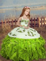 Custom Made Floor Length Ball Gowns Sleeveless Yellow Green Little Girl Pageant Gowns Lace Up(SKU PAG1272-2BIZ)