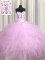 Visible Boning Lilac Sleeveless Floor Length Beading and Appliques and Ruffles Lace Up Sweet 16 Dress