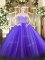 Attractive Lavender Zipper Quinceanera Dress Beading and Lace Sleeveless Floor Length